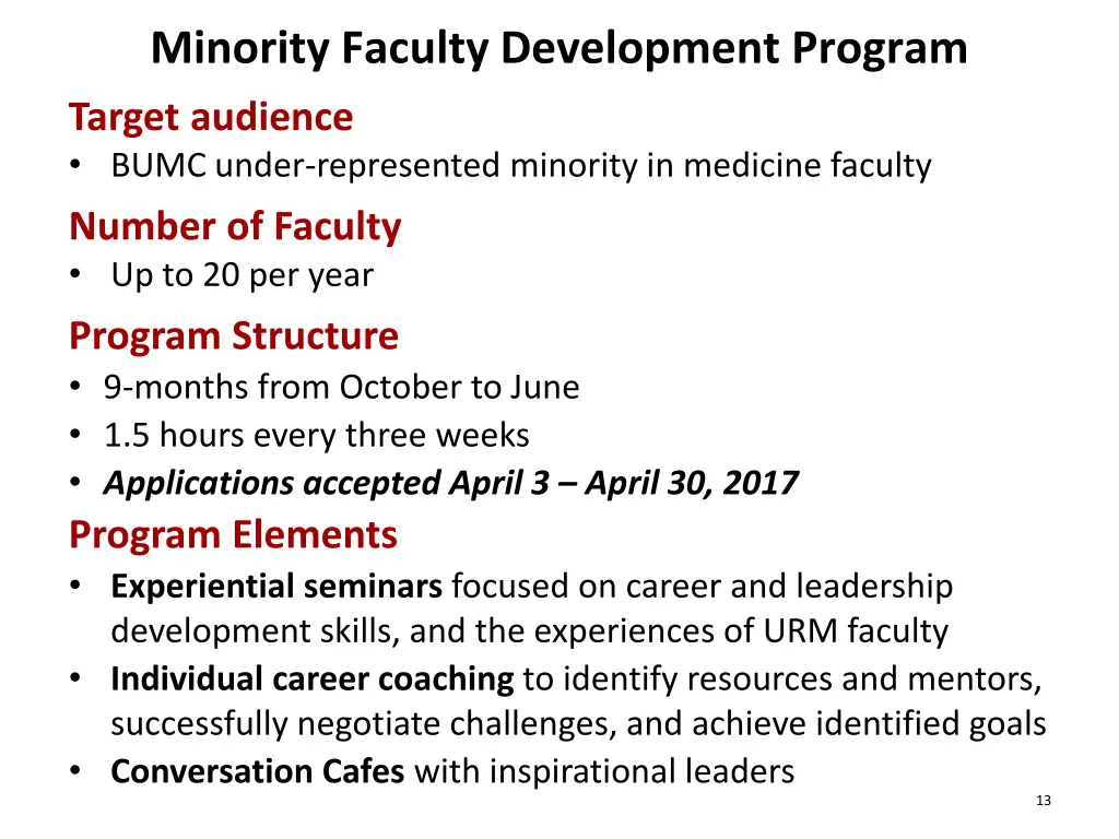 minority faculty development program