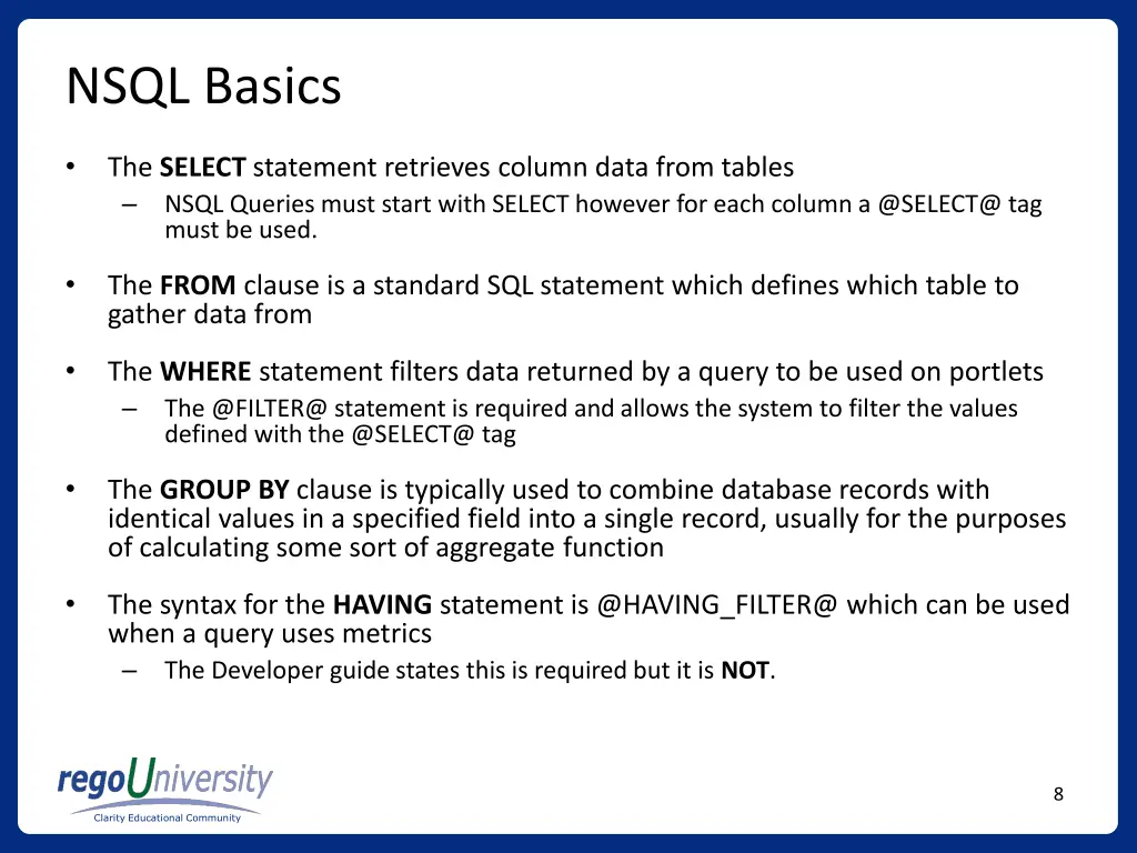 nsql basics