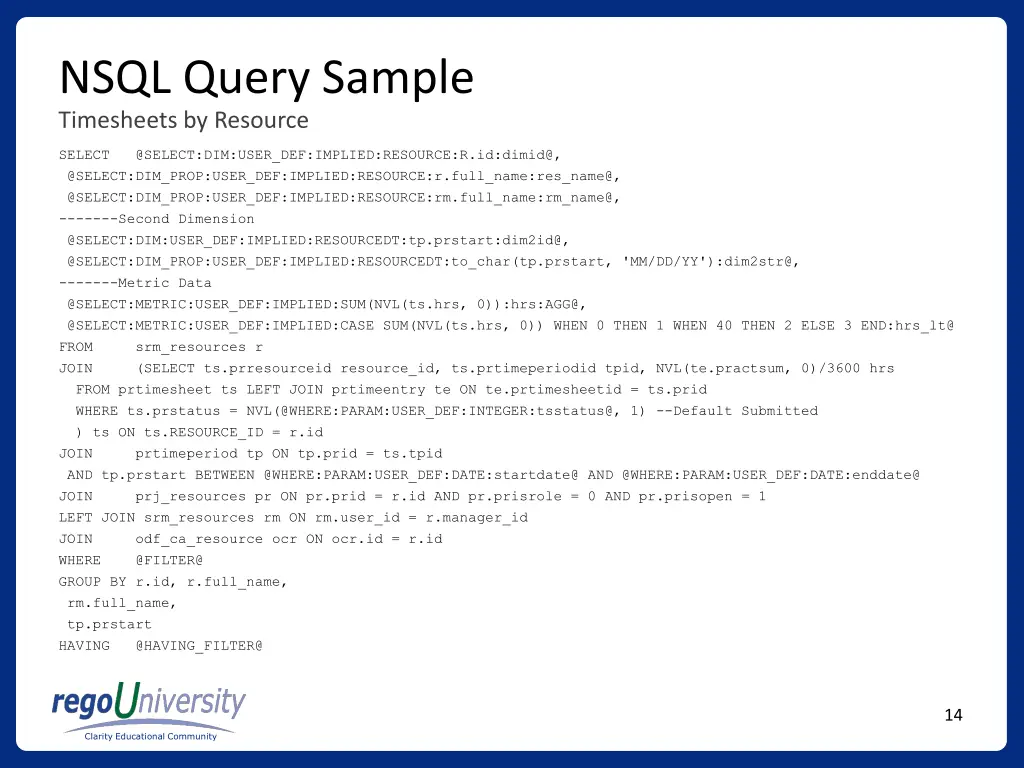 nsql query sample