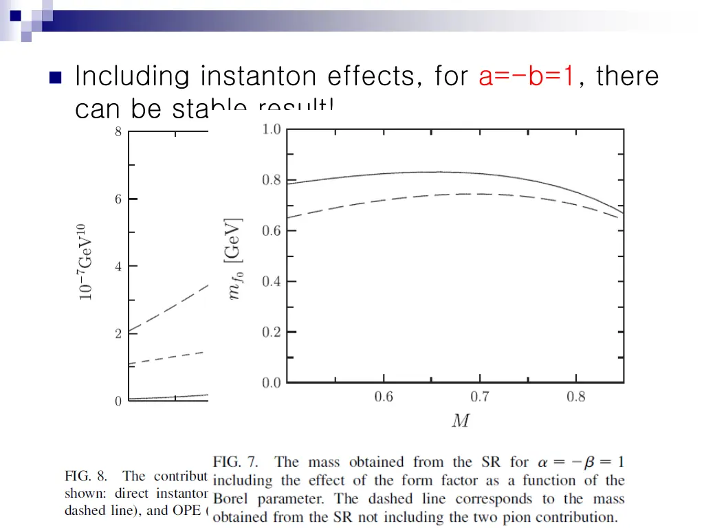 including instanton effects for a b 1 there