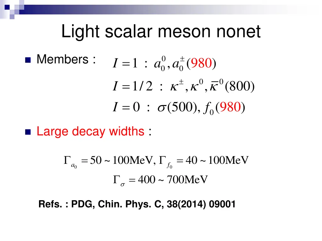 light scalar meson nonet