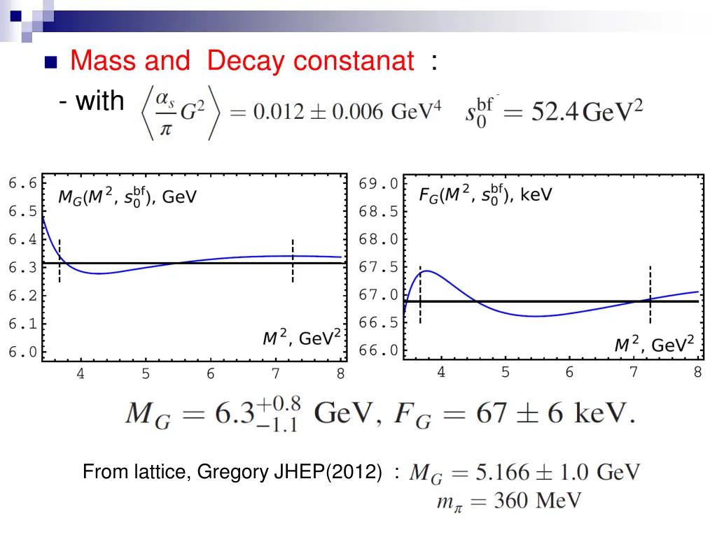 mass and decay constanat with