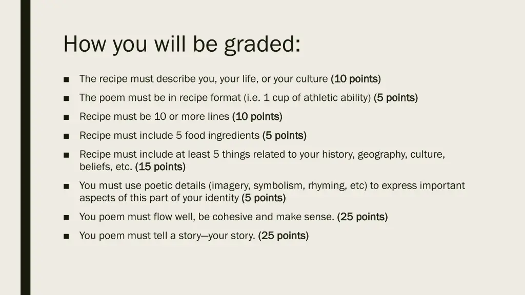 how you will be graded