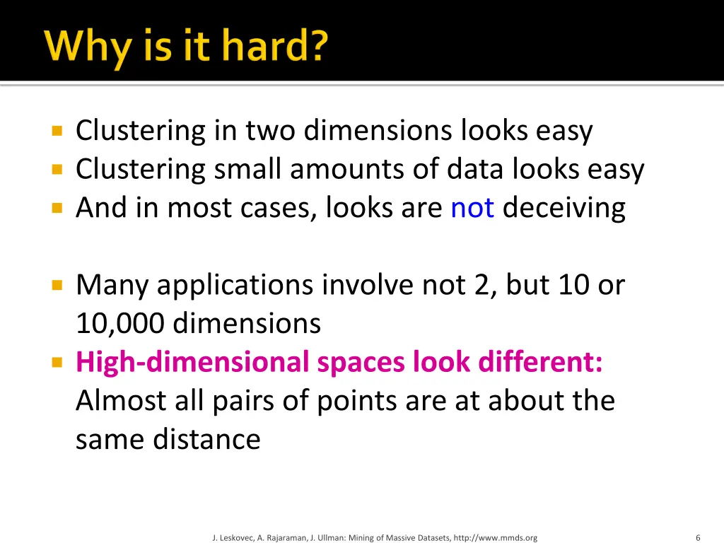 clustering in two dimensions looks easy