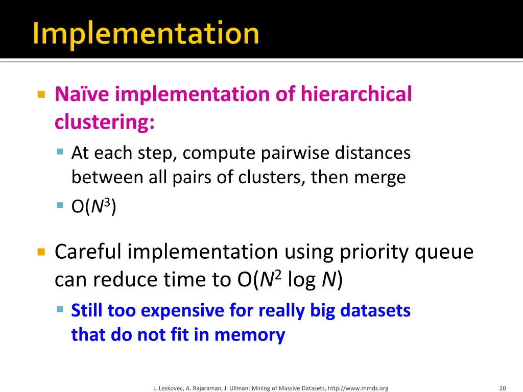 na ve implementation of hierarchical clustering