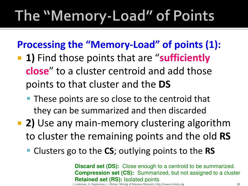 processing the memory load of points 1 1 find