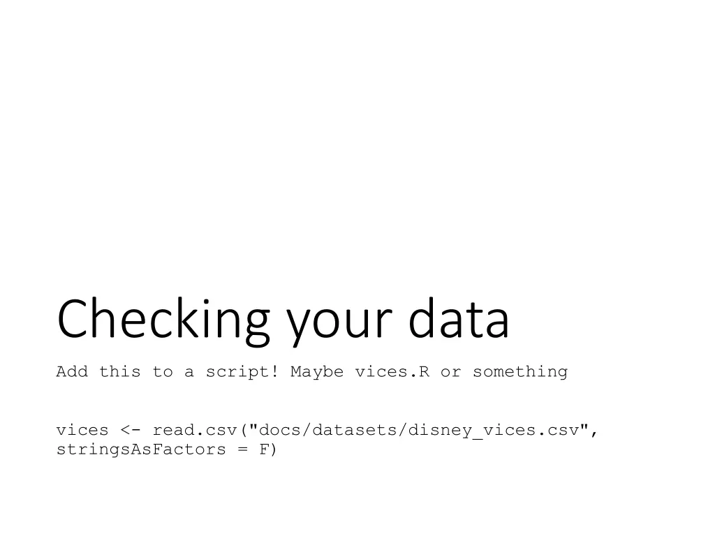 checking your data