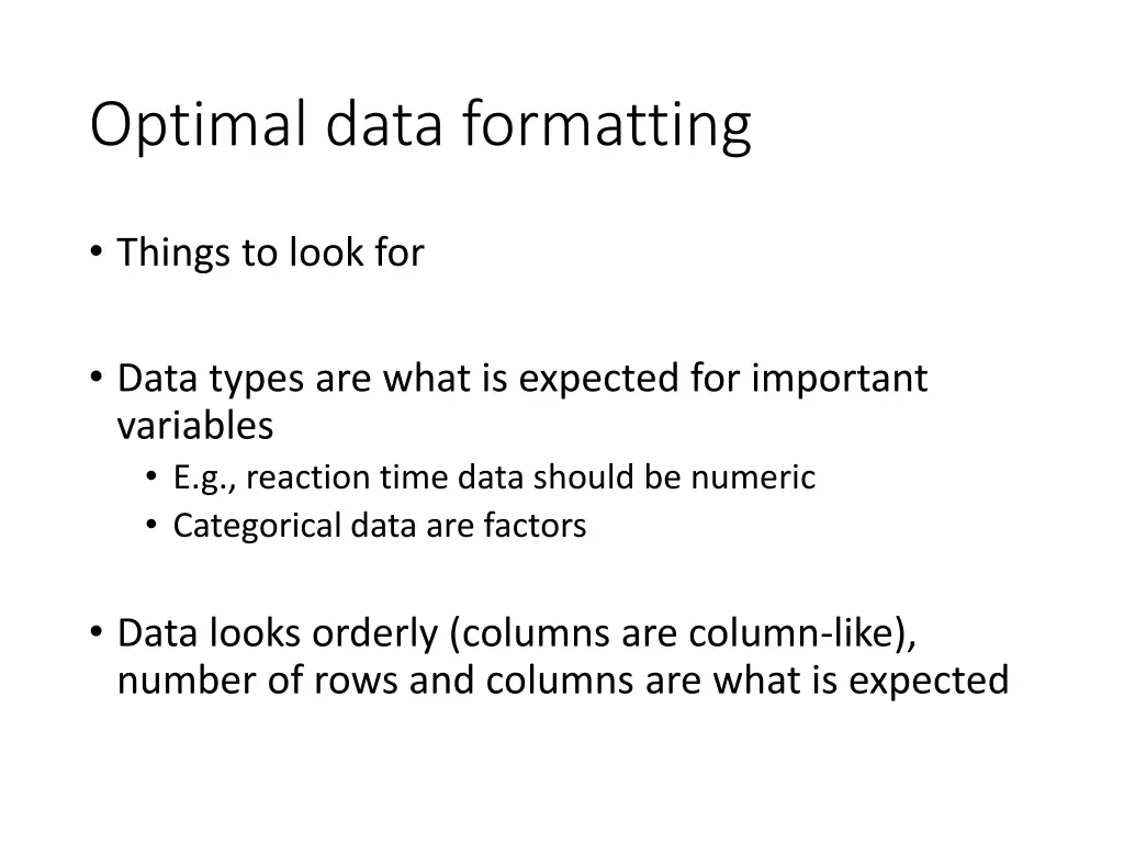 optimal data formatting 1