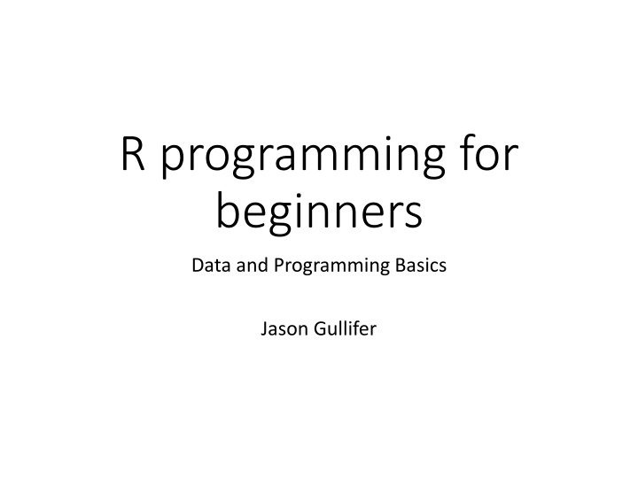 r programming for beginners