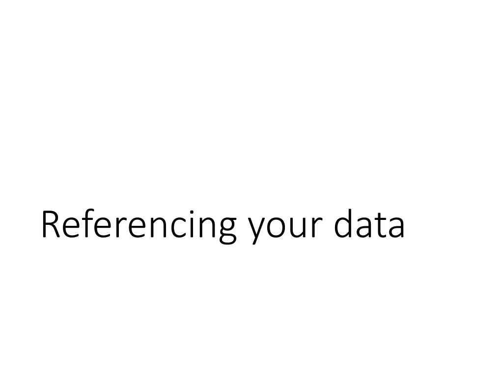 referencing your data