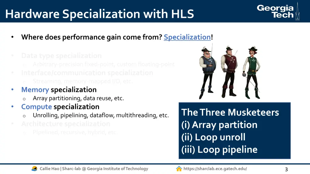 hardware specialization with hls