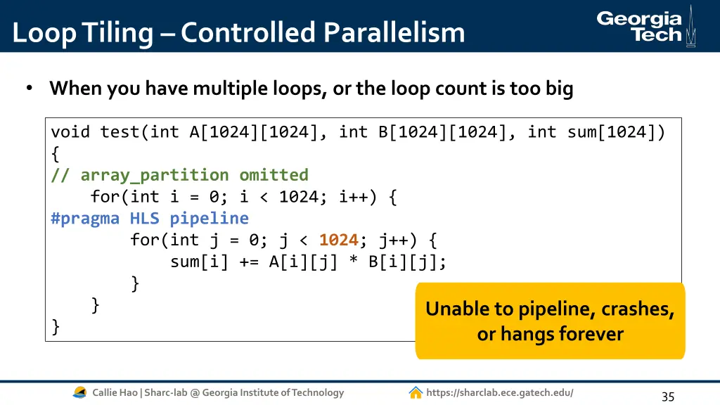 loop tiling controlled parallelism