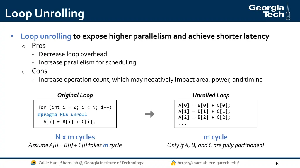 loop unrolling