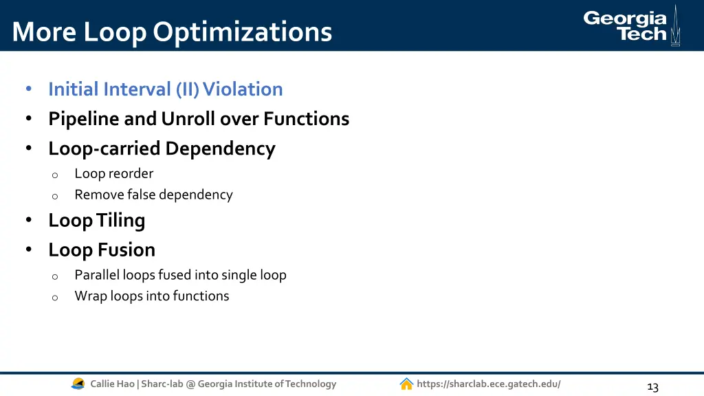 more loop optimizations