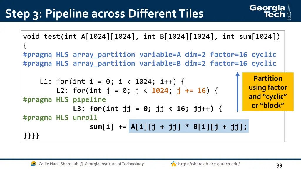 step 3 pipeline across different tiles