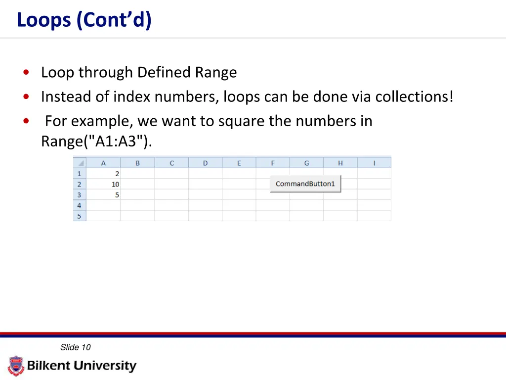 loops cont d