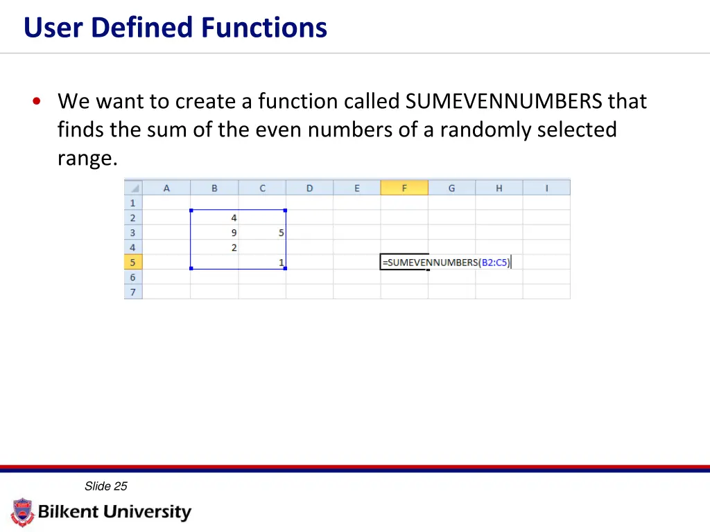 user defined functions