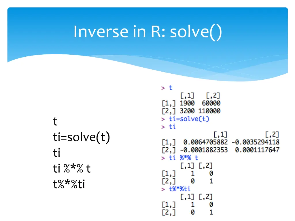 inverse in r solve