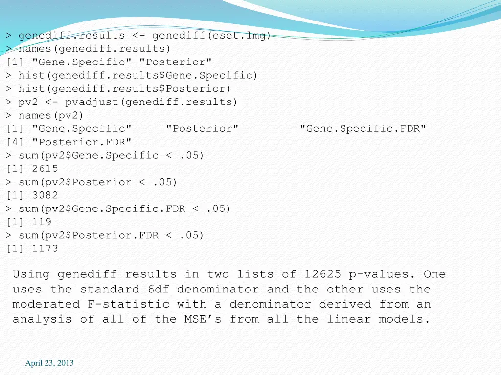 genediff results genediff eset lmg names genediff