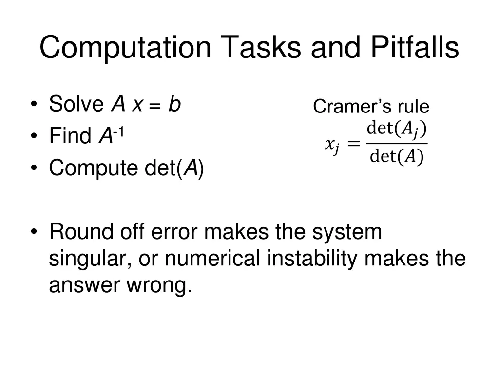 computation tasks and pitfalls