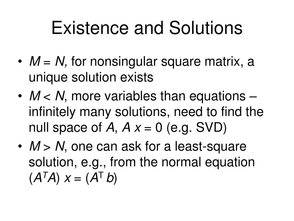 existence and solutions