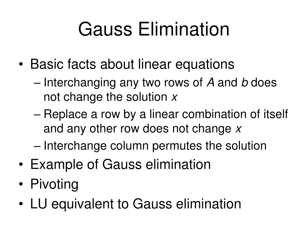 gauss elimination