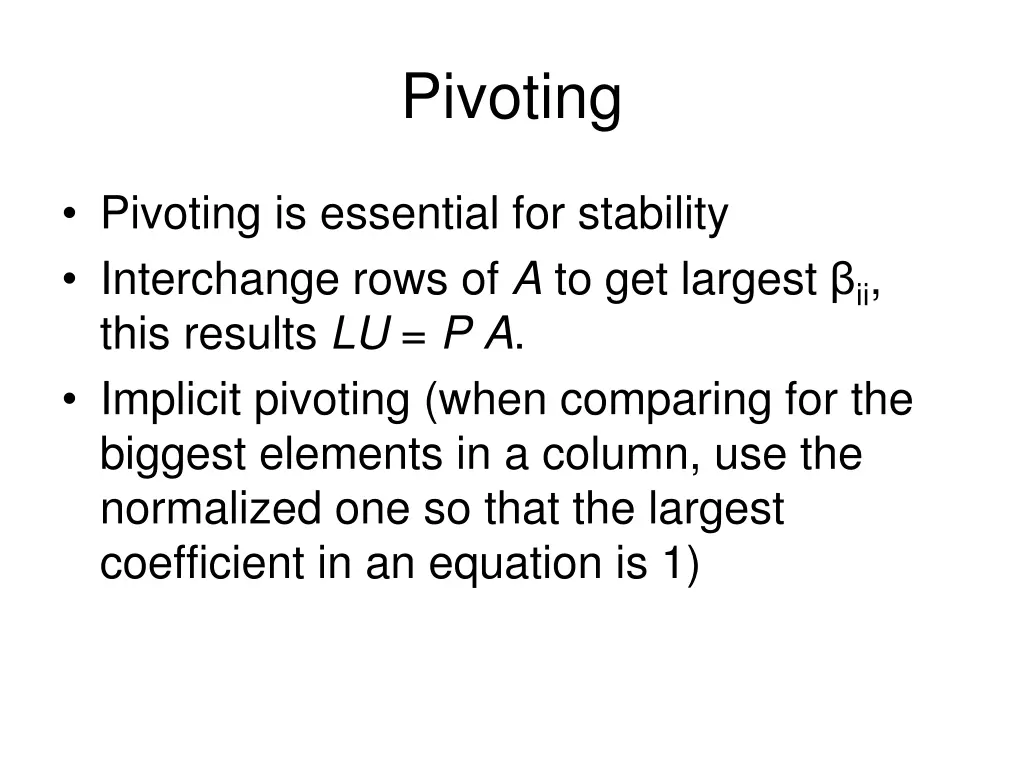 pivoting