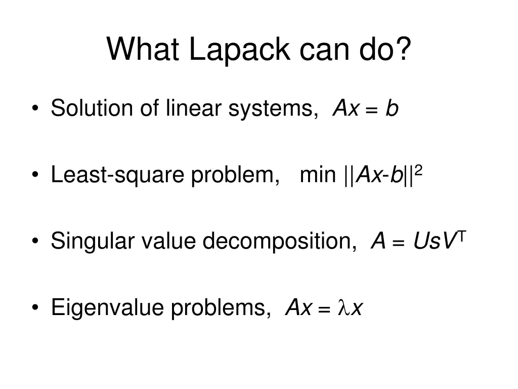 what lapack can do