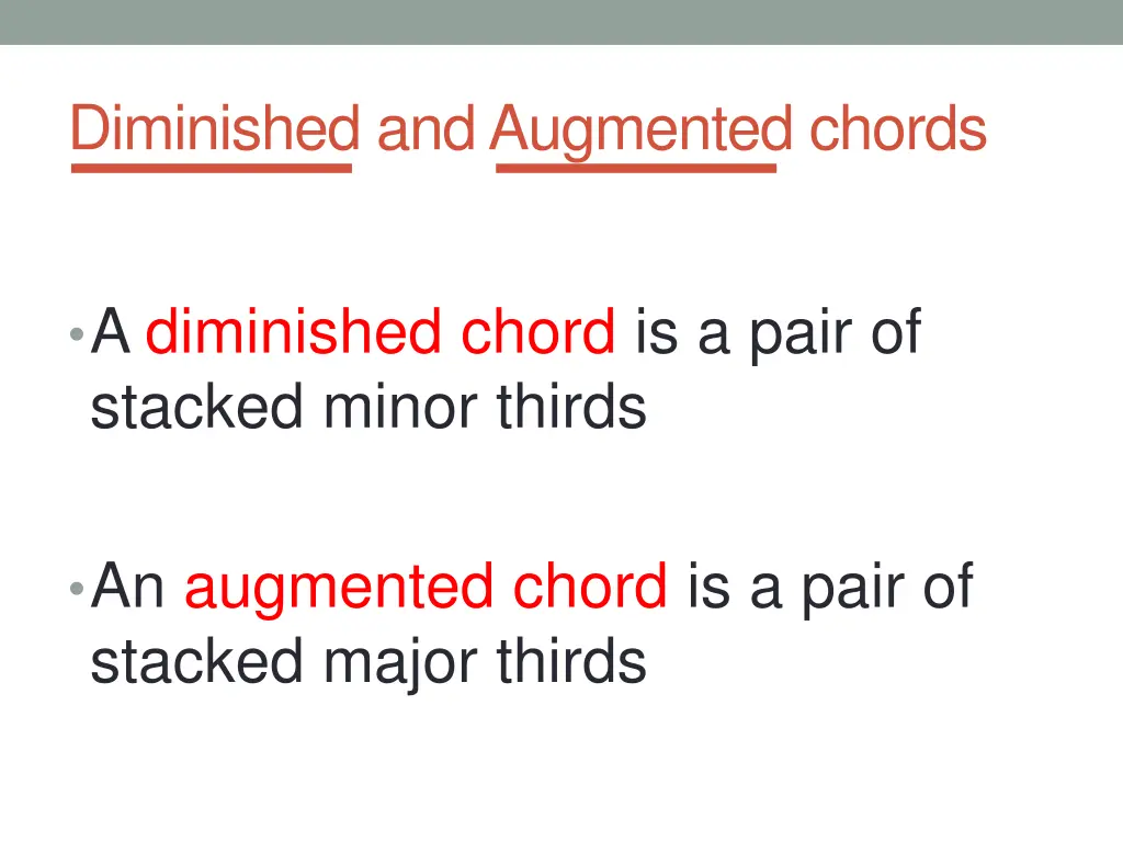 diminished and augmented chords