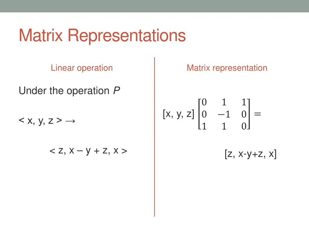 matrix representations