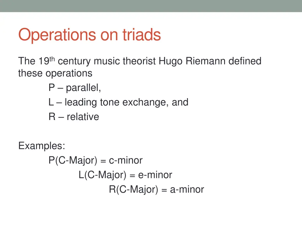 operations on triads