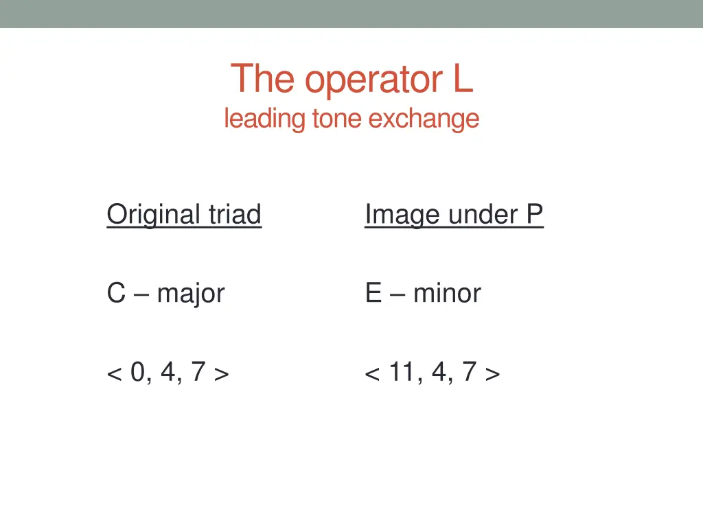 the operator l leading tone exchange