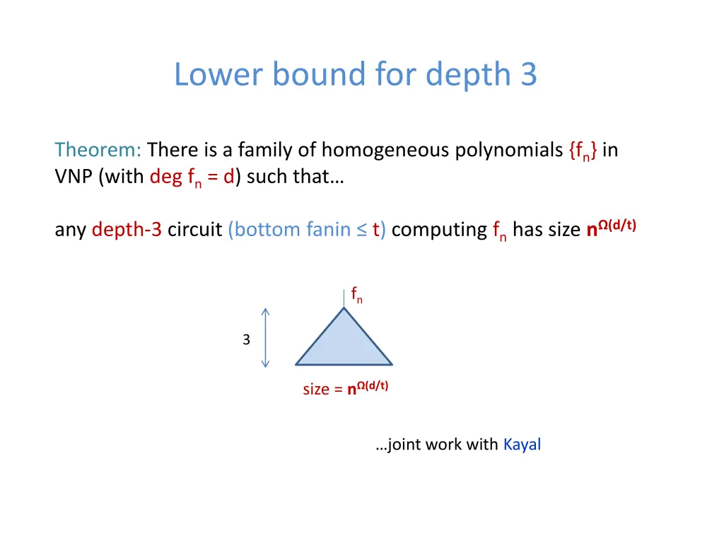 lower bound for depth 3 3