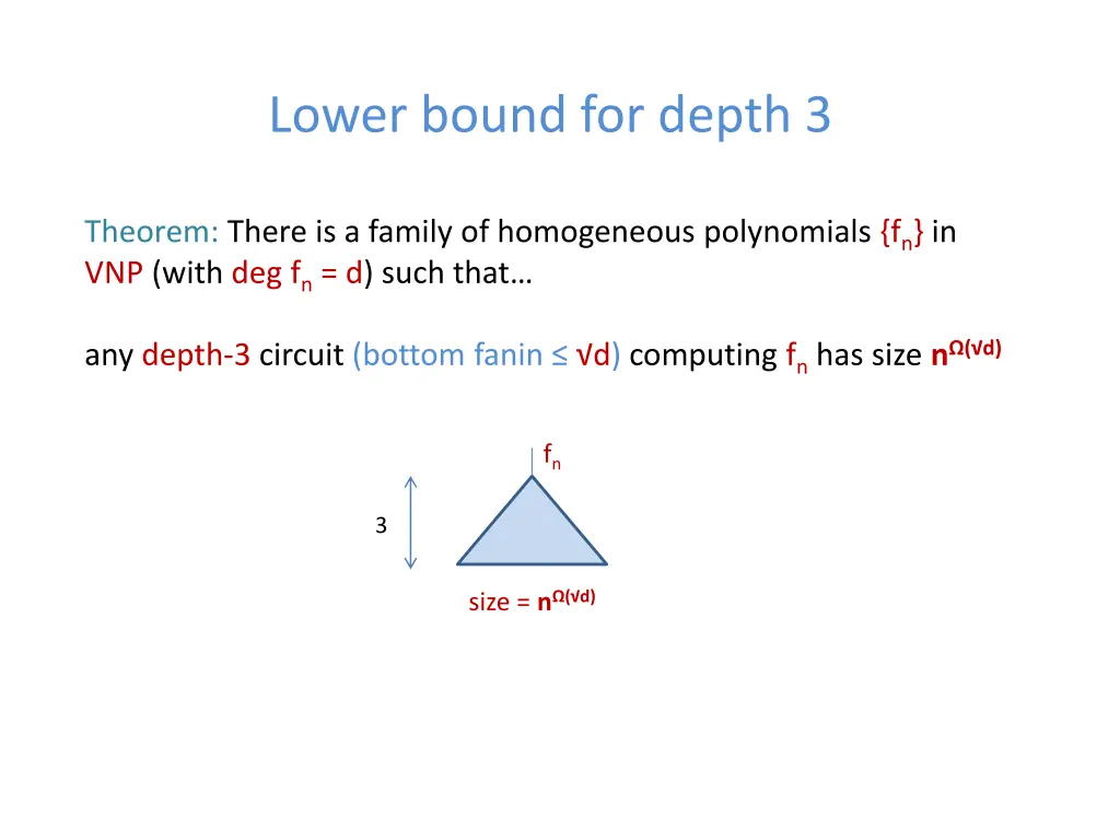 lower bound for depth 3