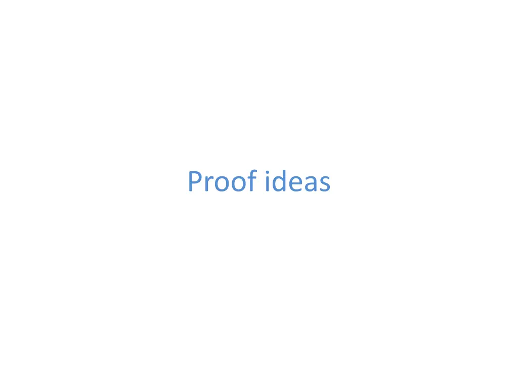 proof ideas