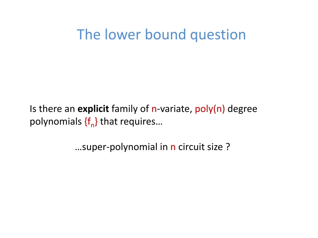 the lower bound question