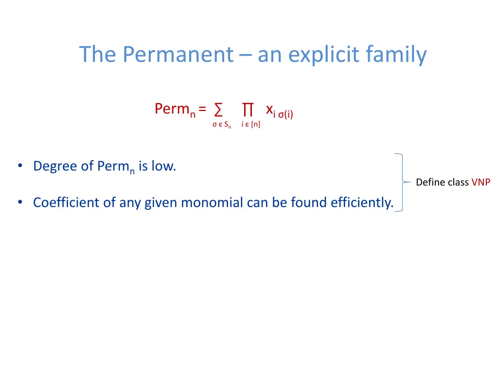 the permanent an explicit family 4