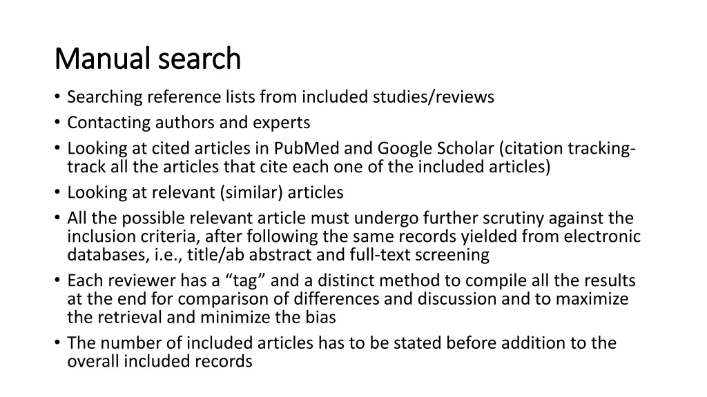 manual search manual search searching reference