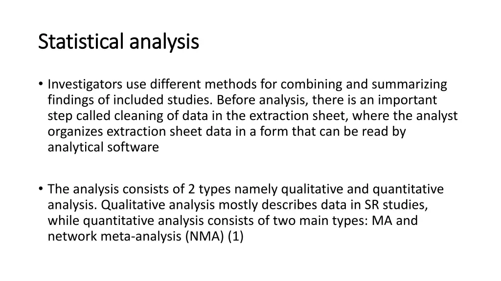 statistical analysis statistical analysis