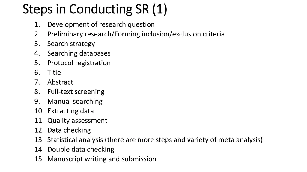 steps in conducting sr 1 steps in conducting sr 1