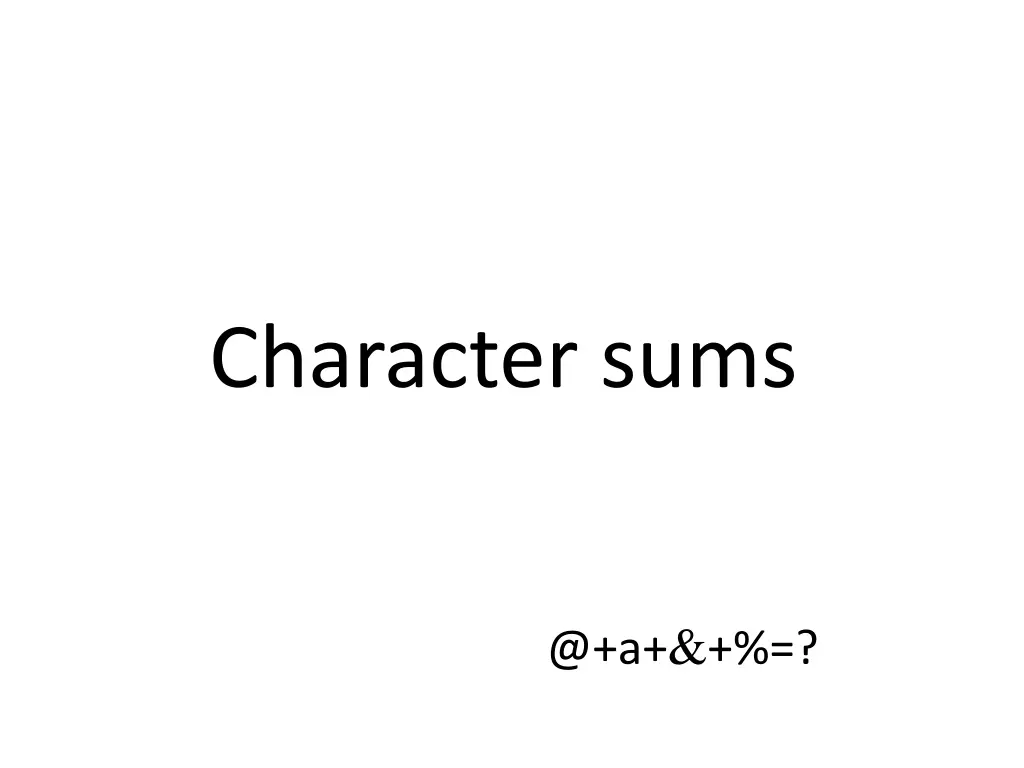 character sums