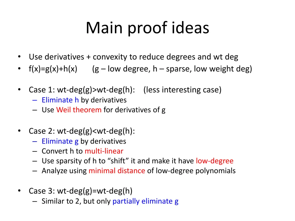 main proof ideas