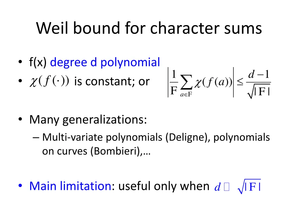 weil bound for character sums 2