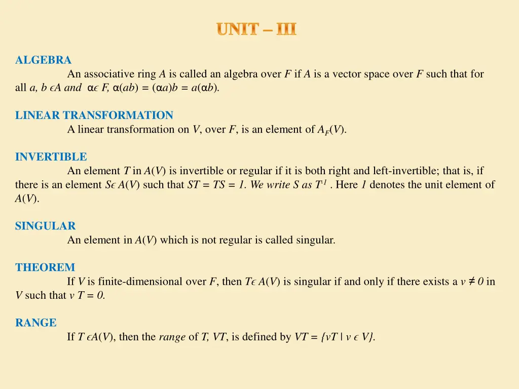 unit iii