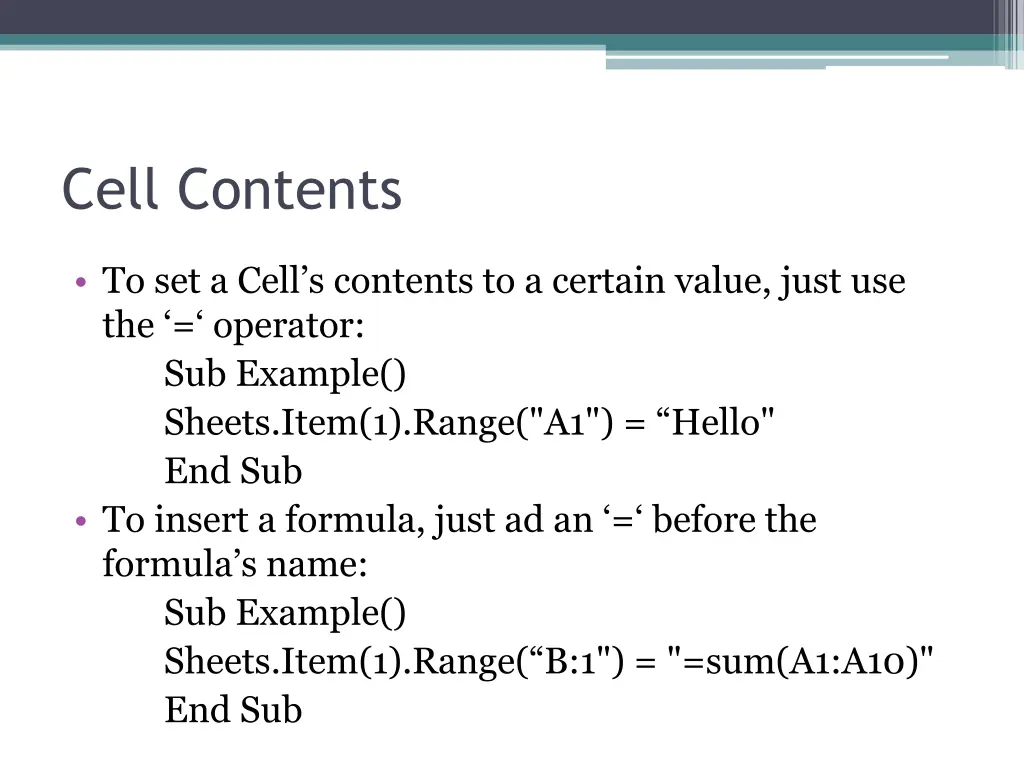 cell contents