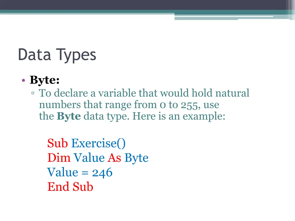 data types