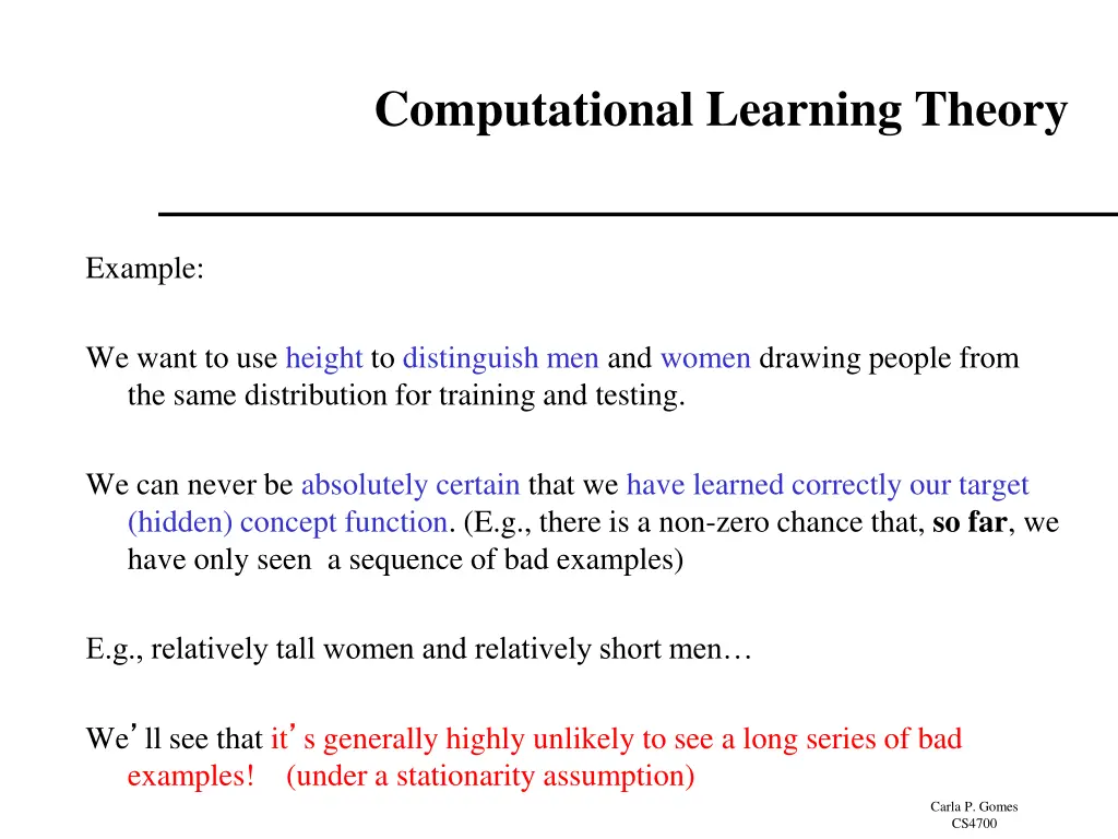 computational learning theory 2