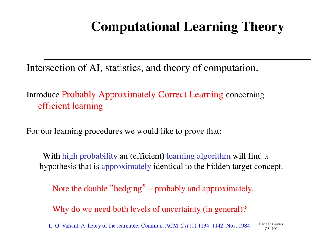 computational learning theory 3