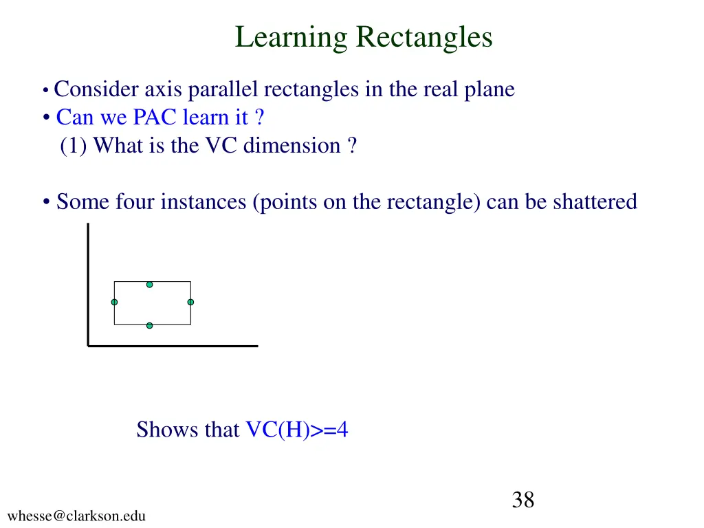 learning rectangles