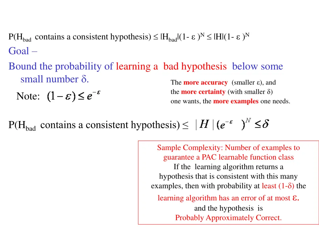 p h bad contains a consistent hypothesis